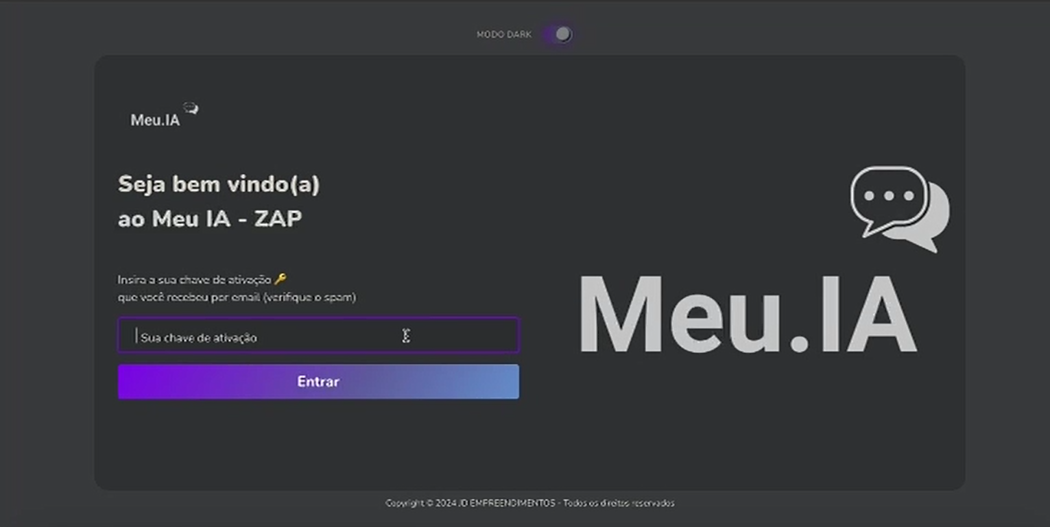 Meu IA — Home do sistema com funis, campanhas e WhatsApp integrado